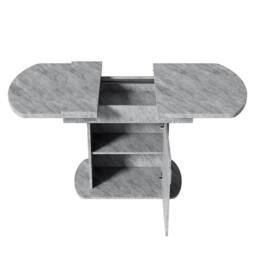 BTM Extendable oval dining table with storage, modern minimalist design in Grey - thumbnail 7