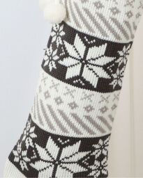 Dibor Set of 4 Grey & White Fair Isle Snowflake Xmas Gift Christmas Stocking - Size: 4 Pack - thumbnail 3