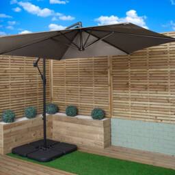 Samuel Alexander 3m Cantilever Banana Grey Parasol. Crank Handle & Parasol Base Weights - thumbnail 2