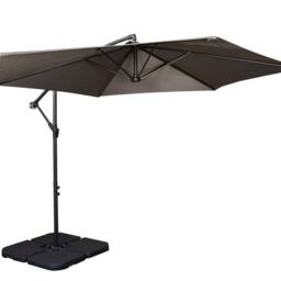 Samuel Alexander 3m Cantilever Banana Grey Parasol. Crank Handle & Parasol Base Weights - thumbnail 1