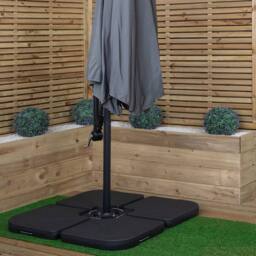 Samuel Alexander 3m Cantilever Banana Grey Parasol. Crank Handle & Parasol Base Weights - thumbnail 4