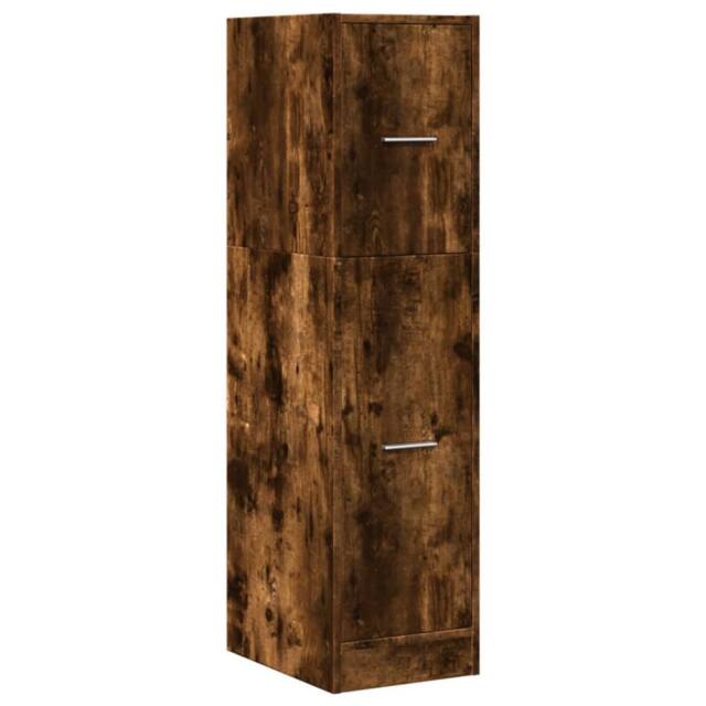 Berkfield Home Elegant Apothecary Cabinet Smoked Oak 30x41x118 cm Engineered Wood in Brown - Size: 30 x 41 x 118 cm - image 1
