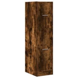 Berkfield Home Elegant Apothecary Cabinet Smoked Oak 30x41x118 cm Engineered Wood in Brown - Size: 30 x 41 x 118 cm - thumbnail 1