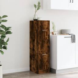 Berkfield Home Elegant Apothecary Cabinet Smoked Oak 30x41x118 cm Engineered Wood in Brown - Size: 30 x 41 x 118 cm - thumbnail 4