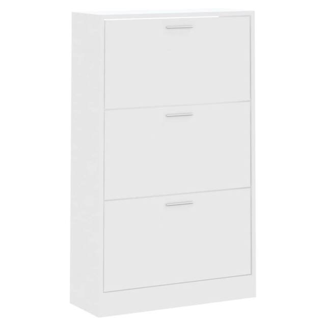 Berkfield Home Shoe Cabinet White 63x24x103 cm Engineered Wood - Size: 63 x 24 x 103 cm