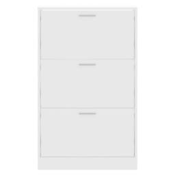 Berkfield Home Shoe Cabinet White 63x24x103 cm Engineered Wood - Size: 63 x 24 x 103 cm - thumbnail 4