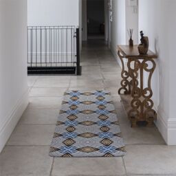 Benjamin Tate Design Abstract Geometric Roughly Hatched Shapes Colored With Hand Drawn Brush Stokes Runner Rug in Natural - Size: 67 cm x 230 cm - thumbnail 3