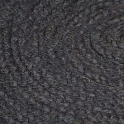 Berkfield Home Handmade Rug Jute Round 120 cm Dark Grey - Size: 100 cm diameter - thumbnail 4