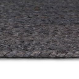Berkfield Home Handmade Rug Jute Round 120 cm Dark Grey - Size: 100 cm diameter - thumbnail 3
