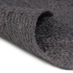 Berkfield Home Handmade Rug Jute Round 120 cm Dark Grey - Size: 100 cm diameter - thumbnail 2