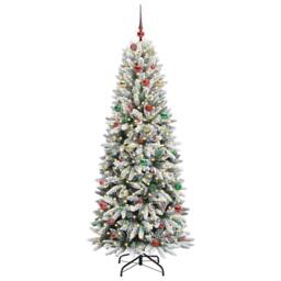 Berkfield Home Artificial Christmas Tree with 300 LEDs White 78 x 78 x 210 cm - thumbnail 3