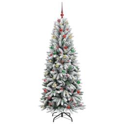 Berkfield Home Artificial Christmas Tree with 300 LEDs White 78 x 78 x 210 cm - thumbnail 6