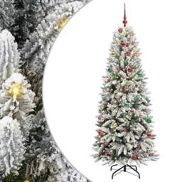 Berkfield Home Artificial Christmas Tree with 300 LEDs White 78 x 78 x 210 cm - thumbnail 2