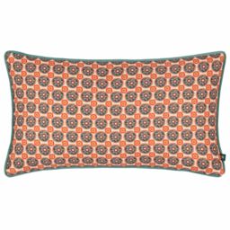 Wylder Tropics Onika Geometric Rectangular Cushion in Blue - Size: 30 cm x 50 cm