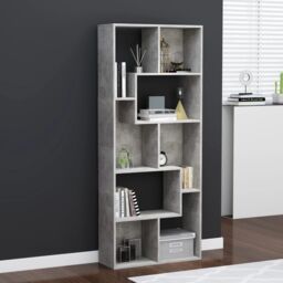 Berkfield Home Book Cabinet Concrete Grey 67x24x161 cm Engineered Wood - Size: 67 x 24 x 161 cm - thumbnail 1