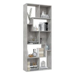 Berkfield Home Book Cabinet Concrete Grey 67x24x161 cm Engineered Wood - Size: 67 x 24 x 161 cm - thumbnail 4