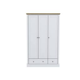 Wyld Haus Ardee 3 Doors Wardrobe with 3 Drawers White & Natural Oak - thumbnail 2