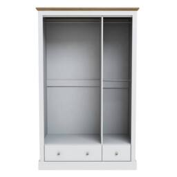 Wyld Haus Ardee 3 Doors Wardrobe with 3 Drawers White & Natural Oak - thumbnail 3