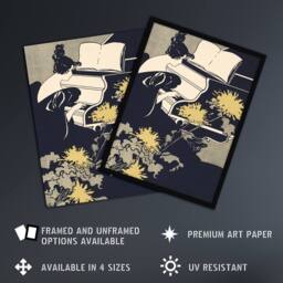 "Artery8 Miss Traumerei Piano Book Cover Vintage Wall Art Print Ethel Reed in Black - Size: W12"" x H16""" - thumbnail 2