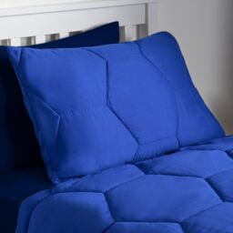 OHS Coverless Duvet 7.5 TOG Pillowcase Quilt Honeycomb Bedding Set, Blue - Size: Single - thumbnail 3