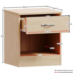 HD Designs Riano 3 Piece Bedroom Set with 4 Drawer Chest & Wardrobe in Brown - thumbnail 8