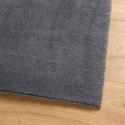 Berkfield Home Rug Short Pile Soft & Washable Anthracite 120x120 cm in Charcoal - Size: 100 cm diameter - thumbnail 4