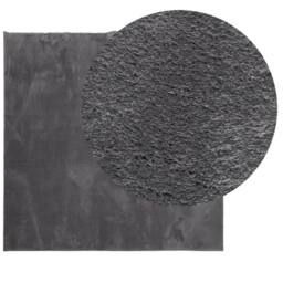 Berkfield Home Rug Short Pile Soft & Washable Anthracite 120x120 cm in Charcoal - Size: 100 cm diameter - thumbnail 1