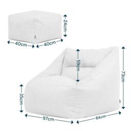 icon Bean Bag Armchair & Footstool Outdoor Woven in Natural - thumbnail 6