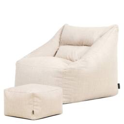 icon Bean Bag Armchair & Footstool Outdoor Woven in Natural - thumbnail 4