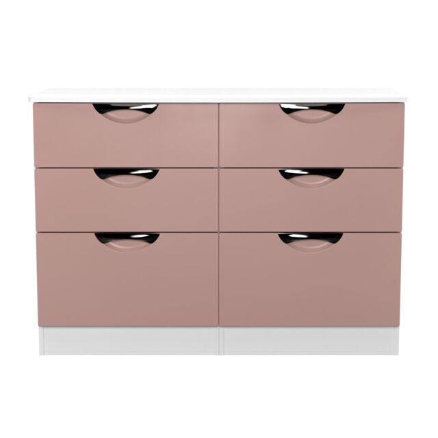 Ready Assembled 2 U Holborn 6 Drawer Wide Chest (Ready Assembled) in Dusty Pink - image 1
