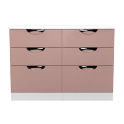 Ready Assembled 2 U Holborn 6 Drawer Wide Chest (Ready Assembled) in Dusty Pink - thumbnail 1