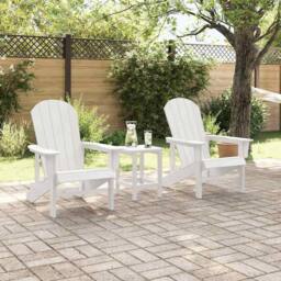 Berkfield Home Adirondack Chairs 2 pcs White 74x82x90 cm HDPE - Size: 74 x 82 x 90 cm - thumbnail 3