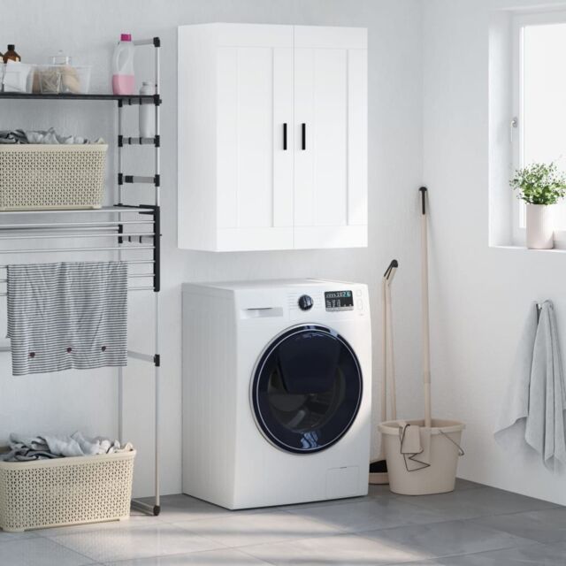 Berkfield Home Wall Mounted Cabinet White 69.5x34x90 cm Engineered Wood - image 1
