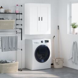 Berkfield Home Wall Mounted Cabinet White 69.5x34x90 cm Engineered Wood - thumbnail 1
