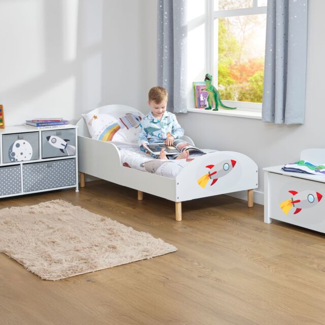 Liberty House Toys Toddler Bed Rocket in White - Size: Single - image 1