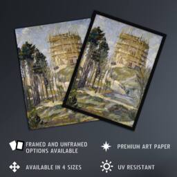 "Artery8 Water Tower in Hermsdorf Landscape Beckmann Framed Wall Art Print - Size: W12"" x H16""" - thumbnail 2