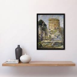 "Artery8 Water Tower in Hermsdorf Landscape Beckmann Framed Wall Art Print - Size: W12"" x H16""" - thumbnail 4