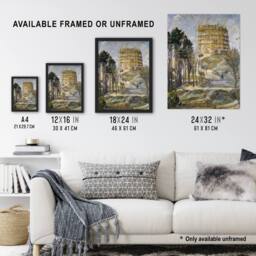 "Artery8 Water Tower in Hermsdorf Landscape Beckmann Framed Wall Art Print - Size: W12"" x H16""" - thumbnail 3