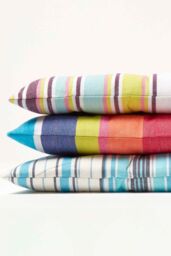 Homescapes Garden Bench Cushion Luxury 2 Seat Cotton Multi Striped Indoor Outdoor Pad - thumbnail 6