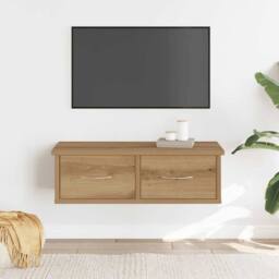 Berkfield Home Wall Cabinet Artisan Oak 60x26x18.5 cm Engineered Wood in Brown - thumbnail 2