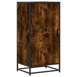Berkfield Home Shoe Rack Smoked Oak 48x38x97.5 cm Engineered Wood in Brown - thumbnail 1