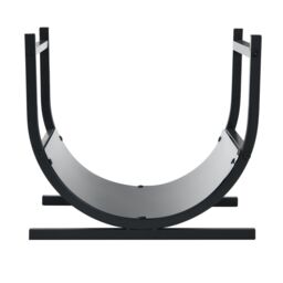 Costway U-Shaped Firewood Log Rack Wood Storage Holder Firewood Storage Rack Fireplace in Black - thumbnail 3