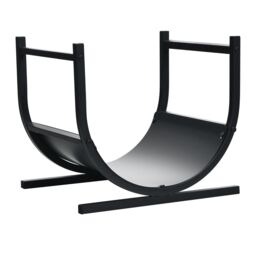 Costway U-Shaped Firewood Log Rack Wood Storage Holder Firewood Storage Rack Fireplace in Black - thumbnail 6