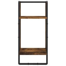 Berkfield Home Decorative 4 Piece Wall Shelf Set with Bars Smoked Oak Engineered Wood in Brown - thumbnail 7