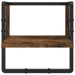 Berkfield Home Decorative 4 Piece Wall Shelf Set with Bars Smoked Oak Engineered Wood in Brown - thumbnail 5
