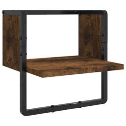 Berkfield Home Decorative 4 Piece Wall Shelf Set with Bars Smoked Oak Engineered Wood in Brown - thumbnail 6