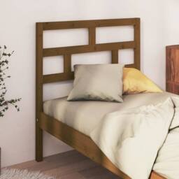 Berkfield Home Bed Headboard Honey Brown 106x4x100 cm Solid Wood Pine - Size: 106 x 4 x 100 cm - thumbnail 3