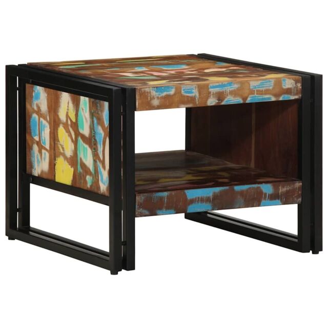 Berkfield Home Coffee Table Multicolour 50x50x38 cm Solid Wood Reclaimed - Size: 50 x 50 x 38 cm - image 1