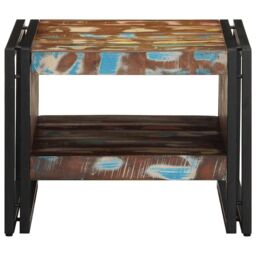 Berkfield Home Coffee Table Multicolour 50x50x38 cm Solid Wood Reclaimed - Size: 50 x 50 x 38 cm - thumbnail 4