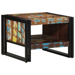 Berkfield Home Coffee Table Multicolour 50x50x38 cm Solid Wood Reclaimed - Size: 50 x 50 x 38 cm